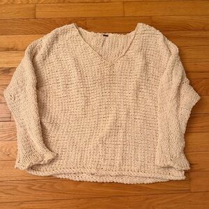 Free People Oversized Beige Cream Sweater Women’s Large